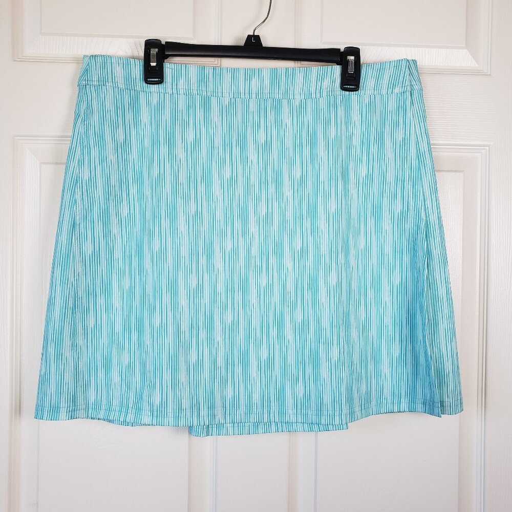 Ripskirt Hawaii NWT Watercolor mini Stripes Aqua Velcro Wrap Skirt Size XL